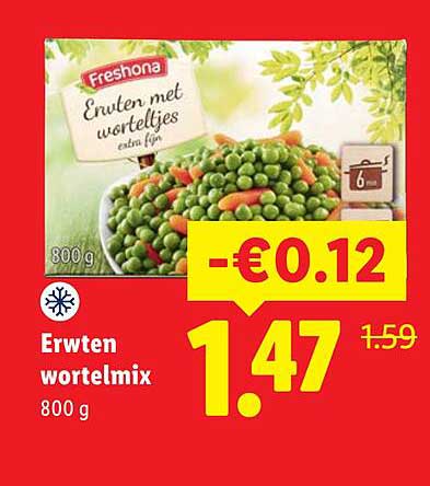 Erwten wortelmix 800 g