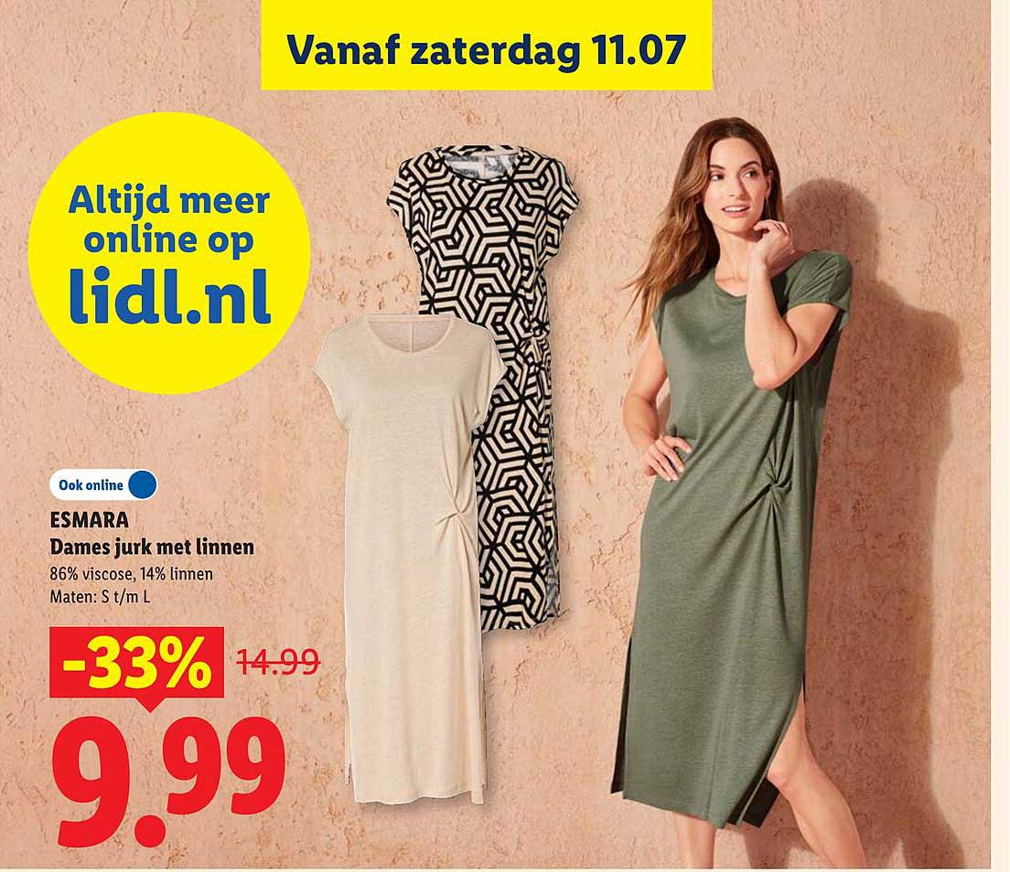 ESMARA Dames jurk met linnen