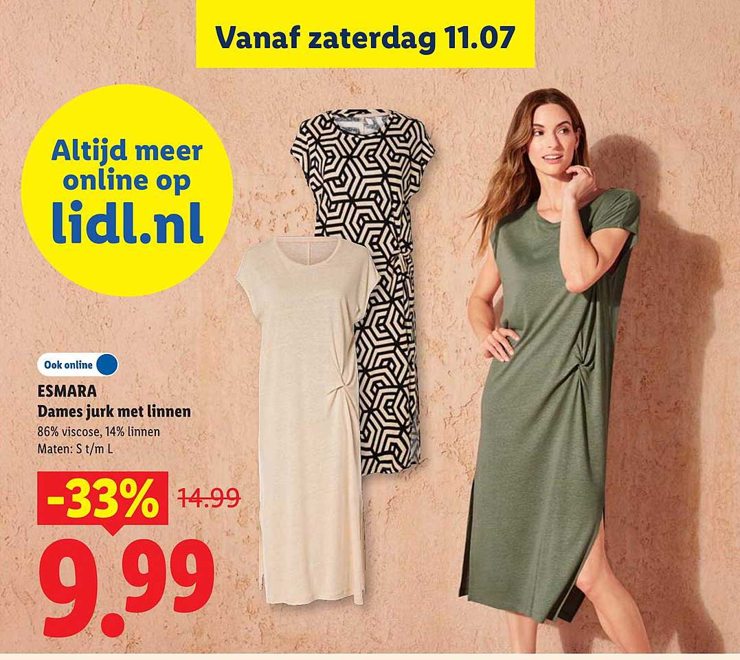ESMARA Dames jurk met linnen
