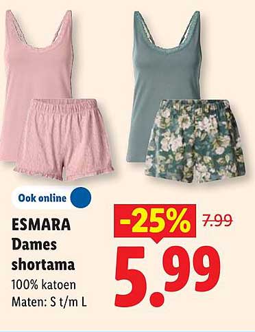 ESMARA Dames shortama