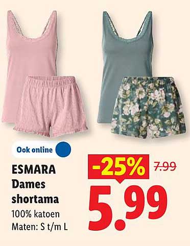 ESMARA Dames shortama