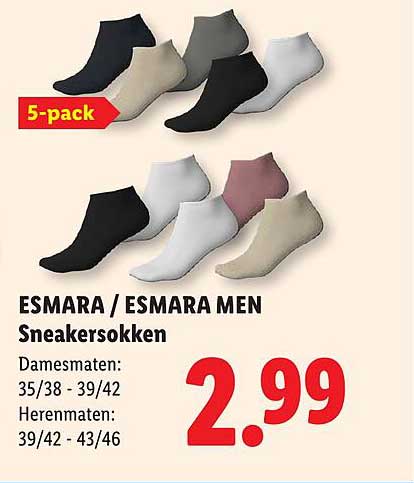 ESMARA / ESMARA MEN Sneakersokken 5-pack