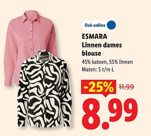 ESMARA linnen dames blouse