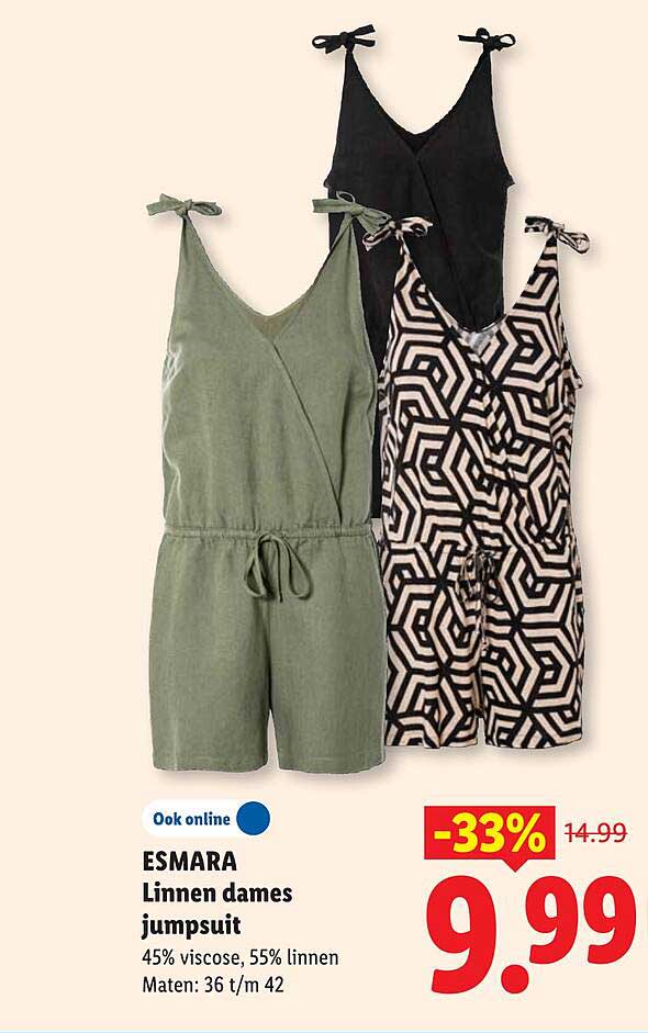 ESMARA Linnen dames jumpsuit