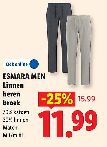 ESMARA MEN Linnen heren broek -25%