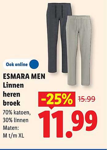 ESMARA MEN Linnen heren broek -25%