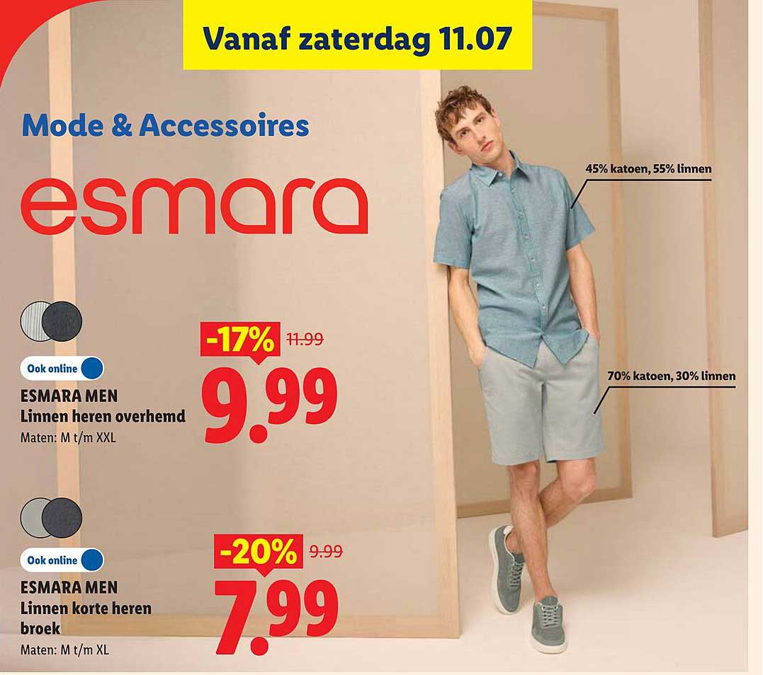 ESMARA MEN Linnen heren overhemd
