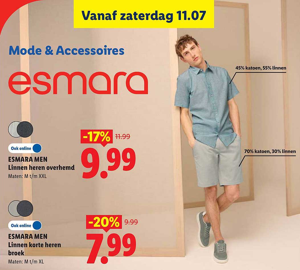 ESMARA MEN Linnen heren overhemd