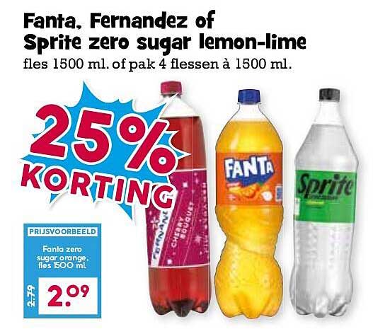 Fanta, Fernandez of Sprite zero sugar, lemon-lime