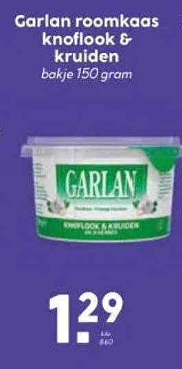 Garlan roomkaas knoflook & kruiden bakje 150 gram