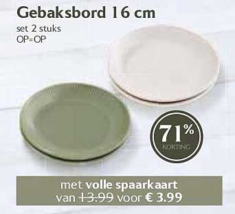Gebaksbord 16 cm set 2 stuks OP=OP