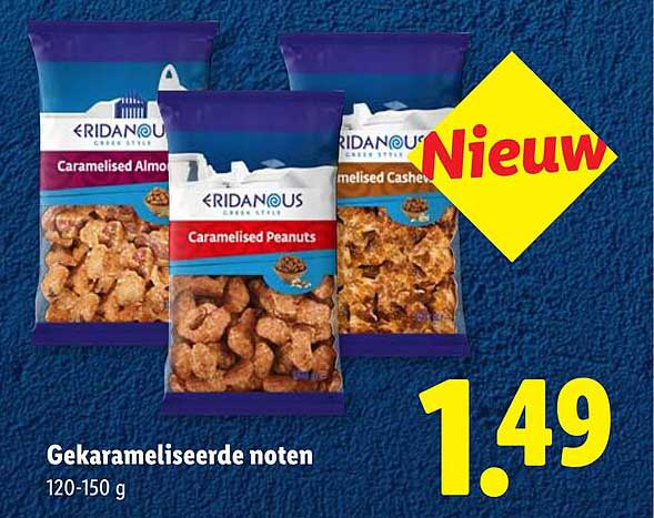 Gekarameliseerde noten Nieuw