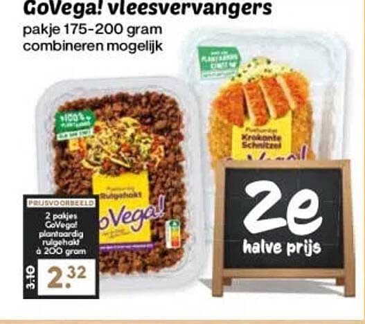 GoVega! vleesvervangers 2e halve prijs