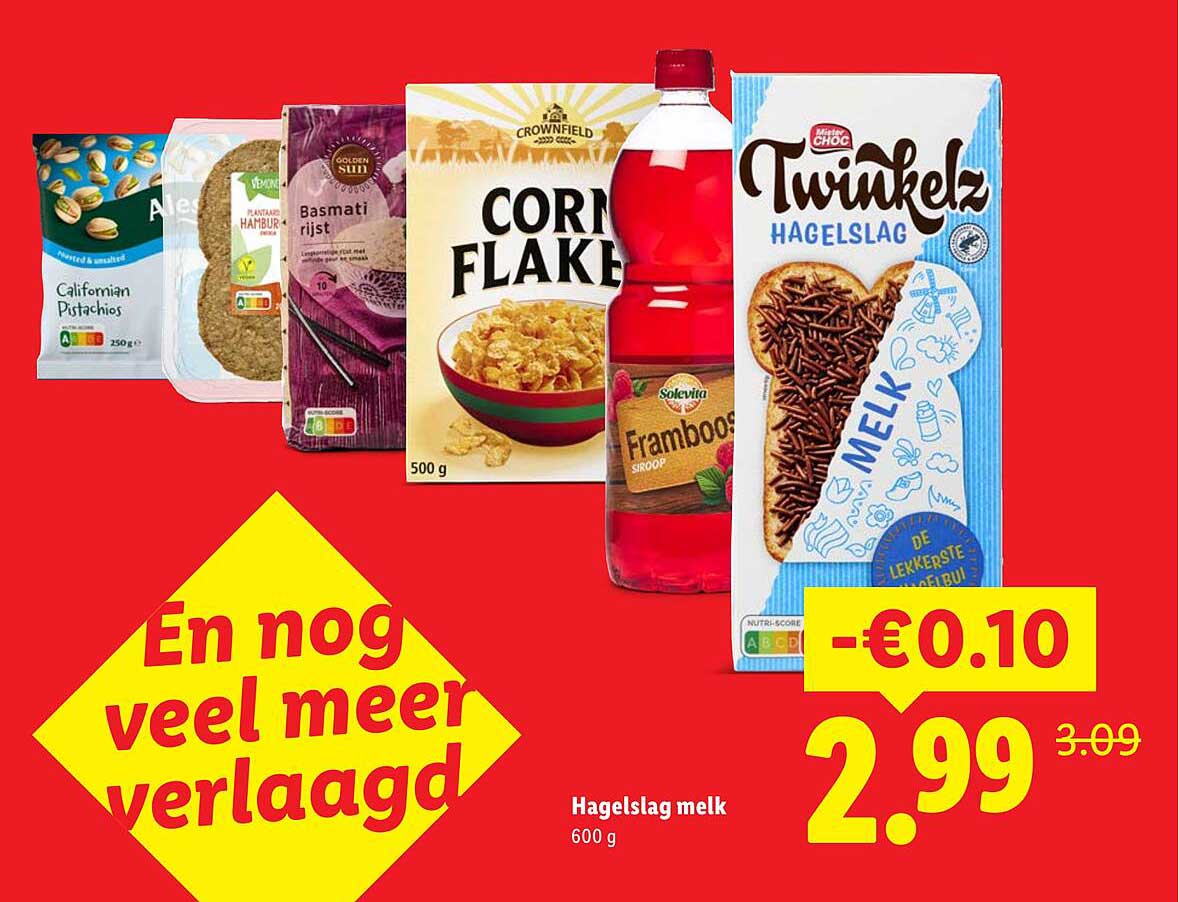 Hagelslag melk 600 g -€0.10