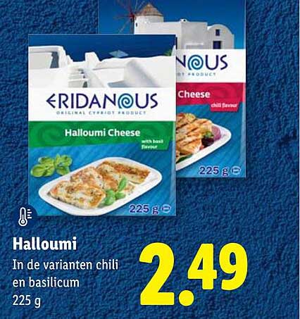 Halloumi In de varianten chili en basilicum 225 g