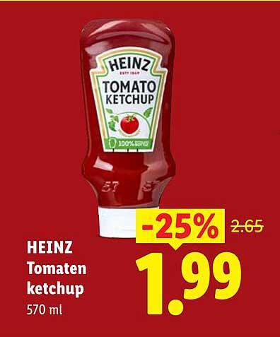 HEINZ Tomaten ketchup 570 ml -25%