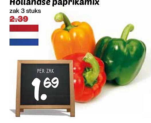 Hollandse paprikamix zak 3 stuks