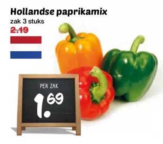 Hollandse paprikamix zak 3 stuks