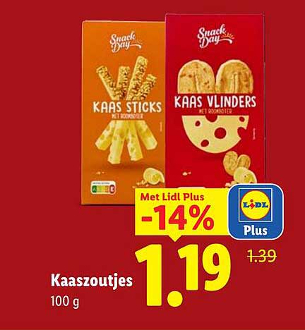 Kaaszoutjes 100 g Met Lidl Plus -14%