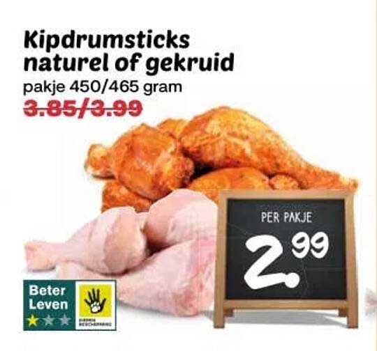 Kipdrumsticks naturel of gekruid