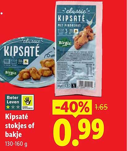 Kipsaté stokjes of bakje