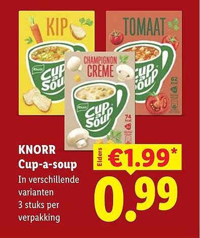 KNORR Cup-a-soup In verschillende varianten 3 stuks per verpakking