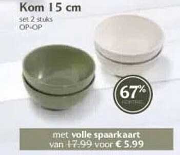 Kom 15 cm set 2 stuks OP=OP