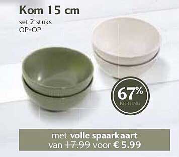 Kom 15 cm set 2 stuks OP=OP