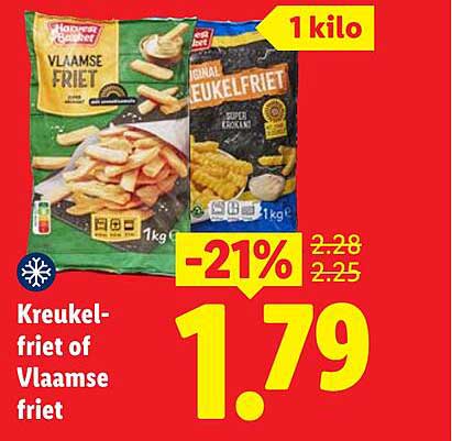 Kreukelfriet of Vlaamse friet 1 kilo -21%