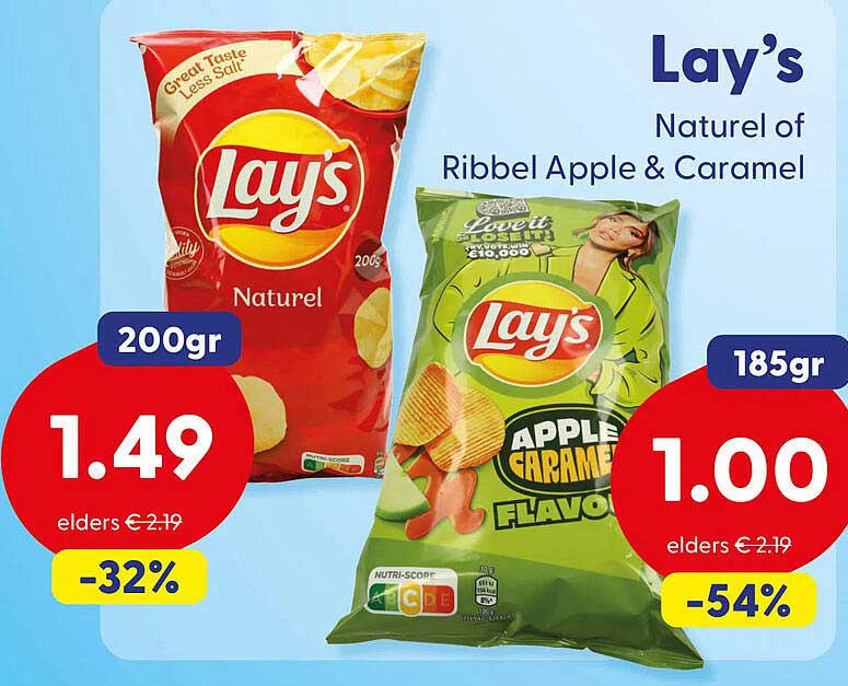 Lay's Naturel of Ribbel Apple & Caramel