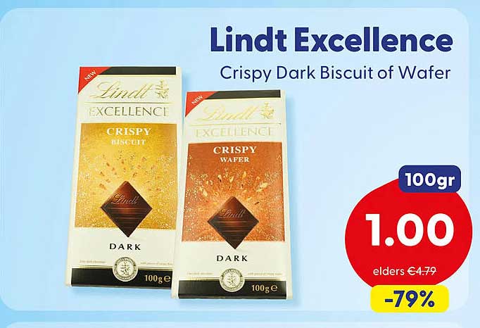 Lindt Excellence Crispy Dark Biscuit of Wafer