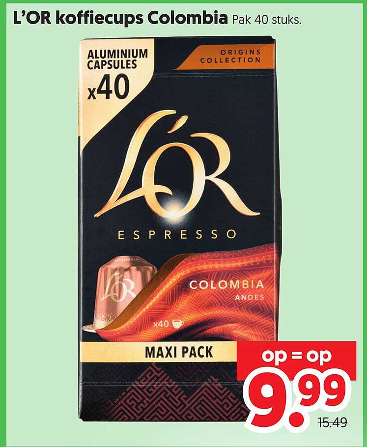 L’OR koffiecups Colombia Pak 40 stuks