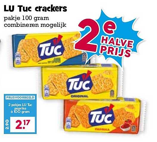 LU Tuc crackers pakje 100 gram combineren mogelijk 2e HALVE PRIJS