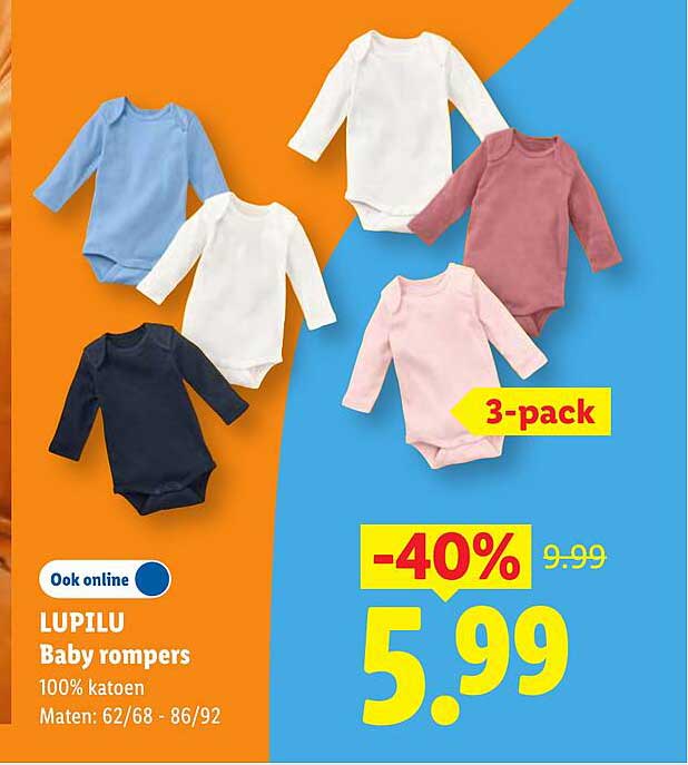 LUPILU Baby rompers 3-pack -40%