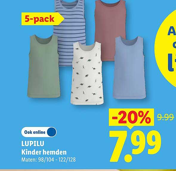 LUPILU Kinder hemden 5-pack -20%