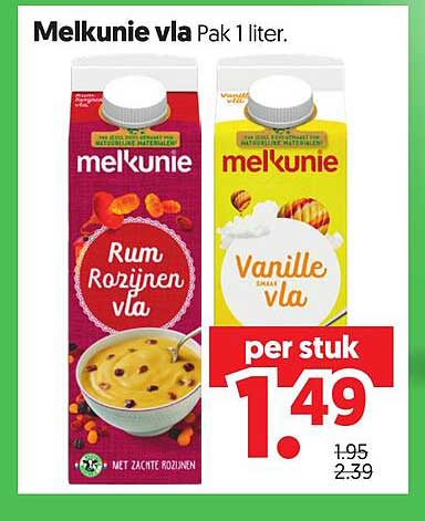 Melkunie vla Pak 1 liter.