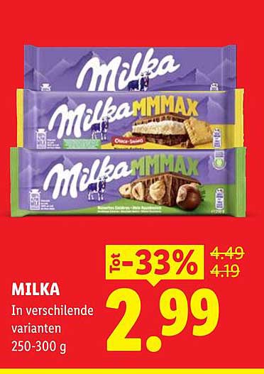 MILKA In verschillende varianten 250-300 g