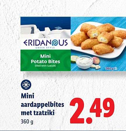 Mini aardappelbites met tzatziki