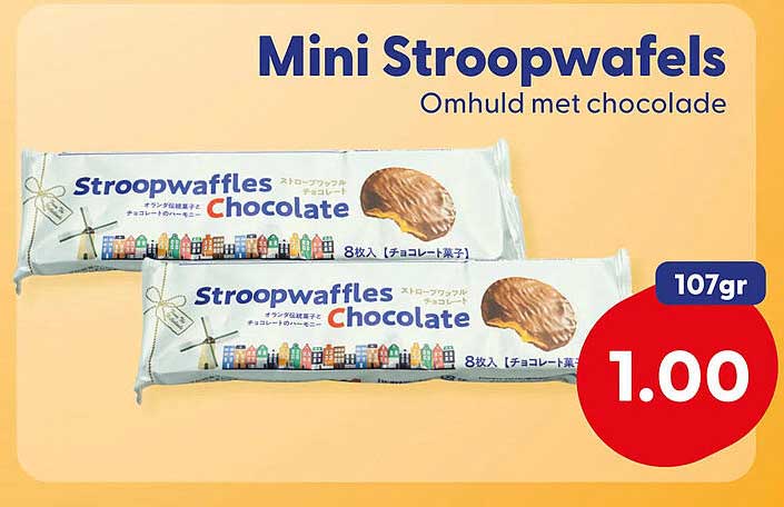 Mini Stroopwafels Omhuld met chocolade