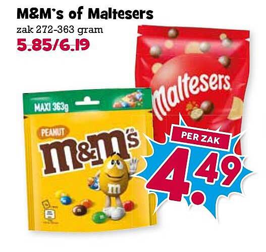 M&M’s of Maltesers zak 272-363 gram