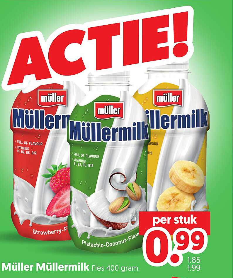 Müller Müllermilk Fles 400 gram.