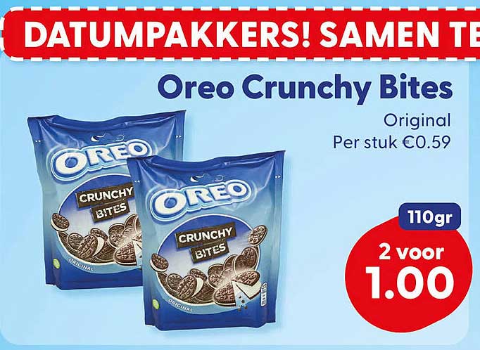 Oreo Crunchy Bites Original 110gr 2 voor 1.00