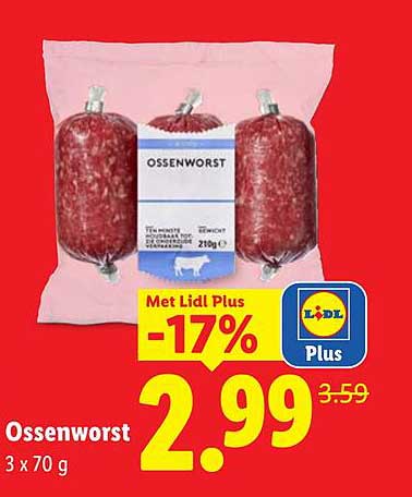Ossenworst Met Lidl Plus -17%