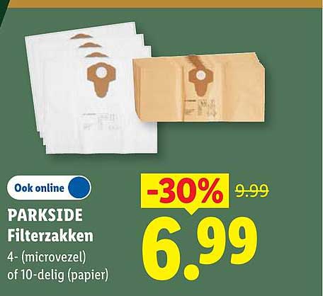 PARKSIDE Filterzakken 4- (microvezel) of 10-delig (papier) -30%