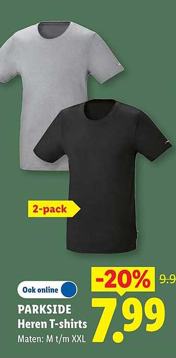 PARKSIDE Heren T-shirts Maten: M t/m XXL 2-pack