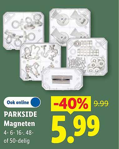 PARKSIDE Magneten 4- 6- 16- 48- of 50-delig
