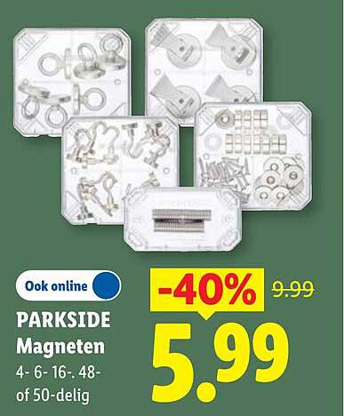 PARKSIDE Magneten 4- 6- 16- 48- of 50-delig