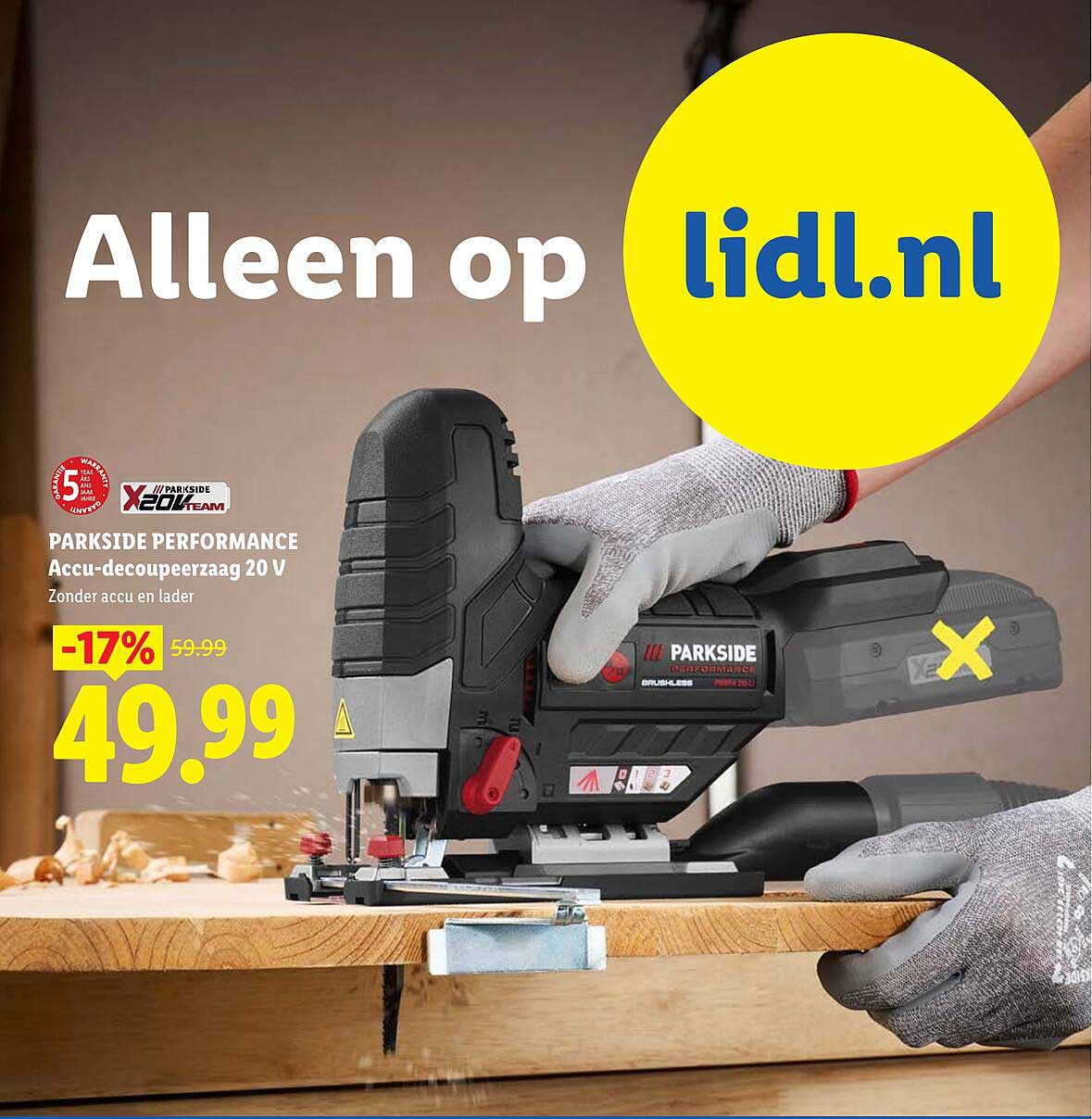 PARKSIDE PERFORMANCE Accu-decoupeerzaag 20 V Zonder accu en lader