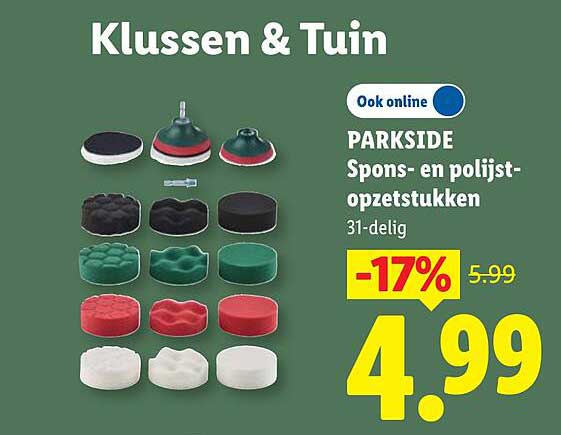 PARKSIDE Spons- en polijst-opzetstukken 31-delig -17%