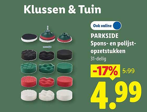 PARKSIDE Spons- en polijst-opzetstukken 31-delig -17%